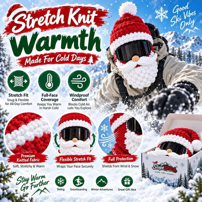 🎅🏂 3D-kerstmasker van gebreid materiaal | 🌬️Warme gezichtsmasker in 3 feestelijke stijlen voor skivakanties, feestjes en winteravonturen