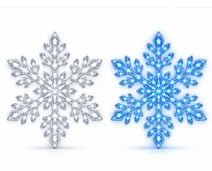 ❄️ LED-wandlampjes in de vorm van sneeuwvlokken | 3D-kerstversiering met sneeuwvlokken | Sets met 12, 24 en 36 sneeuwvlokken | Blauw en wit licht + afstandsbediening ✨