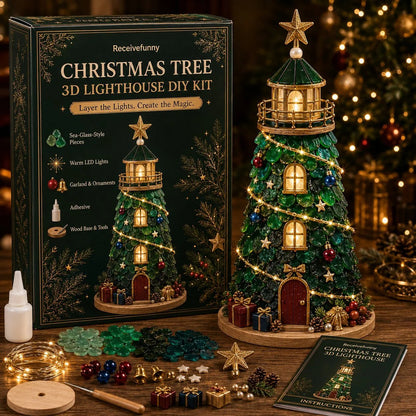 ⏳ Last Day 49% OFF – 🎄Beginner-Friendly DIY Lighted Christmas Character Sea Glass-Style Lighthouse Kit Collection | Complete Kit with Sea Glass-Style Pieces, LED Lights & Step-by-Step Guide Included 💕