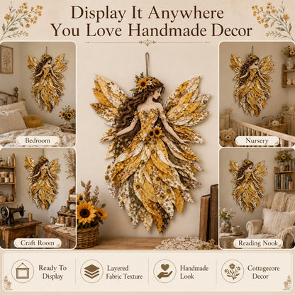 🧚‍♀️🌸 Premium DIY-pakket ‘Fairy Patchwork’ | Hoogwaardige gelaagde stof met bloemenvleugels – DIY handgemaakte fantasiewanddecoratie ✨