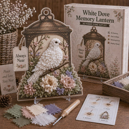 🕊️ Always Near 3D-stof Poke Art-herinneringslantaarn-bouwpakket