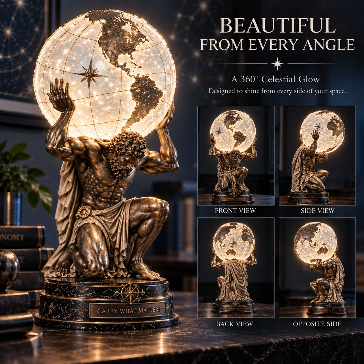 🌍 Atlas verlichte wereldbol-lamp 🌌
