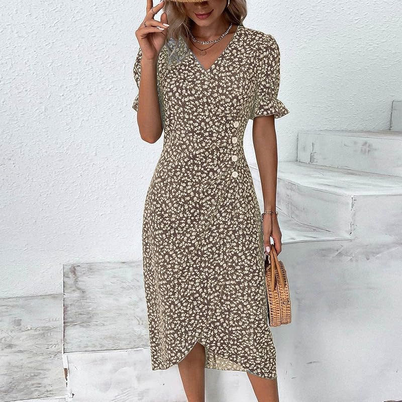 Casual Wikkeljurk Met Bloemen Voor Dames