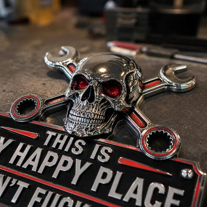 🔥Vaderdag: 49% korting 💀“This Is My Happy Place” - muurbord voor in de garage
