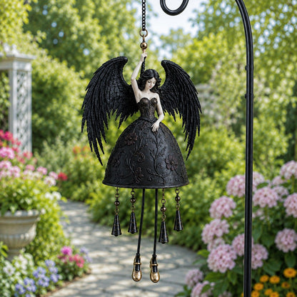 🖤 Dark Angel Gothic windgong – Betoverende hangende decoratie voor in de tuin