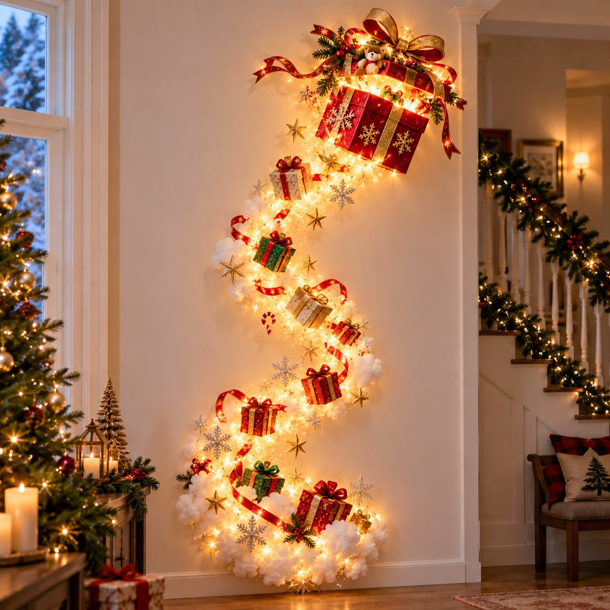 ✨Christmas Magic Trail-wandlamp – Een vleugje kerstmagie, rechtstreeks op je muur✨