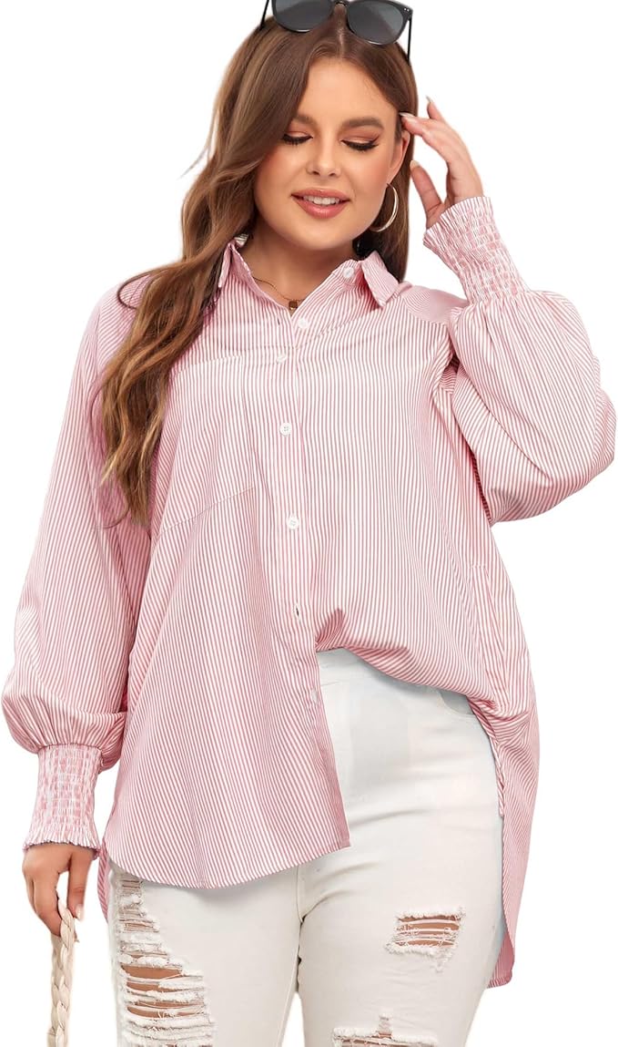 ⭐Tijdelijke aanbieding 45% KORTING🎁Gestreepte kapsel blouse halflang