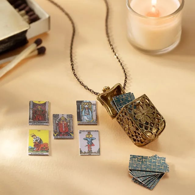 🔥LAATSTE DAG 49% KORTING - 📿Ketting met klein tarotkaartspel