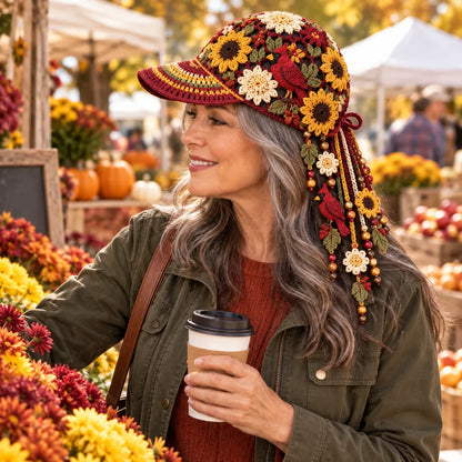 🔥LAATSTE DAG 50% KORTING - 🍂 Handgemaakte gehaakte herfst-baseballpet voor dames