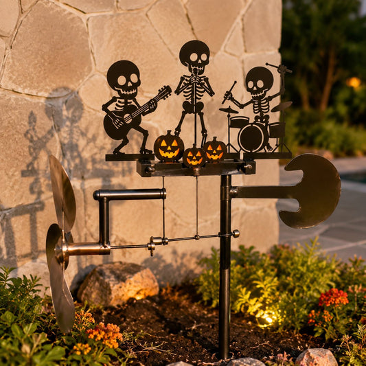 ⚡️🔥50% korting – laatste dag⚡️Halloween-skelet: metalen drummer, kinetische windspinne