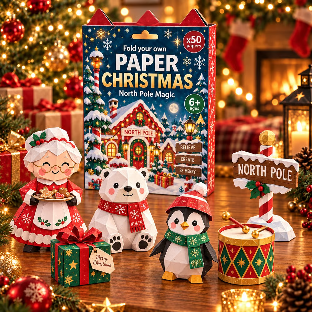🎄DIY-kerstknutselpakket van papier – 250 vellen, 5 feestelijke thema’s🟌🌟