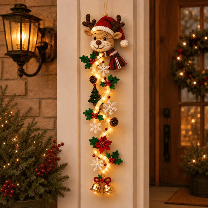 ⏳ Laatste dag: 49% KORTING – 🎄MerryCascade™ Lichtgevende kerstdeurhanger | 6 feestelijke lichtontwerpen✨