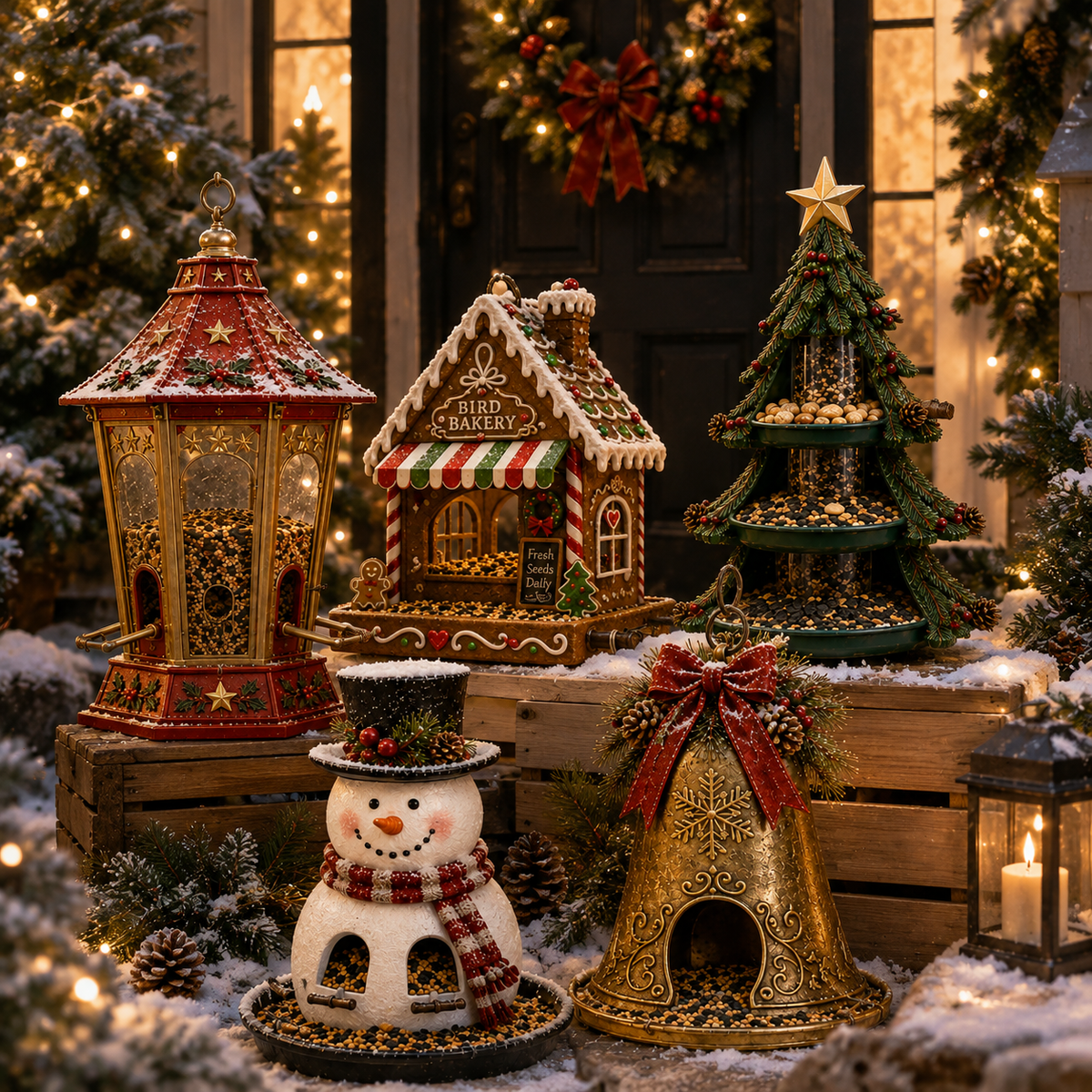🎄 Christmas Bird Feeder Collection™ – Feestelijke hangende voederbakken voor wilde vogels