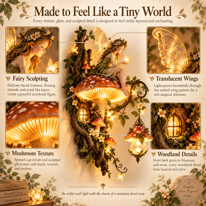 ⏰Beperkte voorraad 50% KORTING - 🧚✨ Wandlamp ‘Betoverde paddenstoelfee’ 🍄🌿