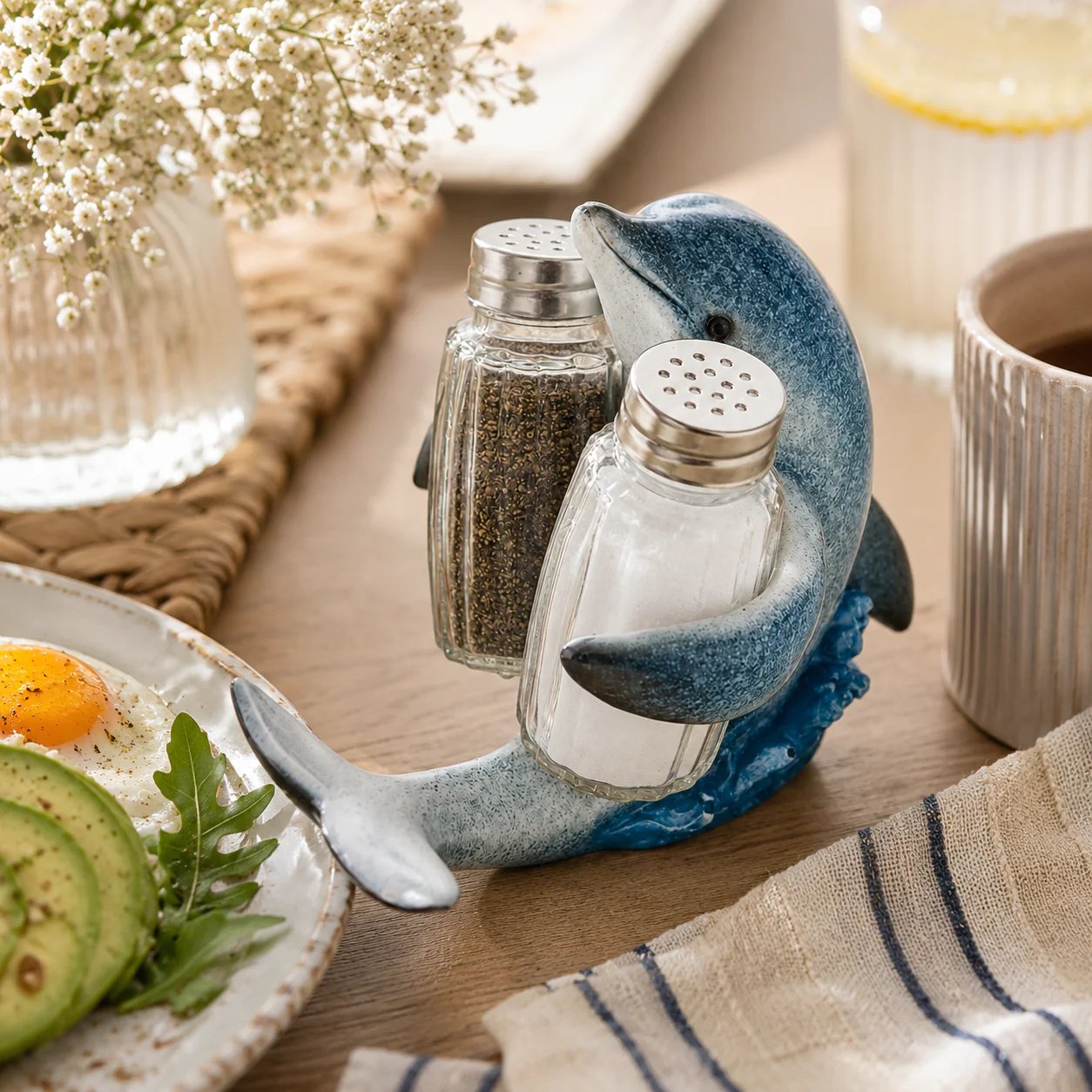 🐬Zout- en peperstelhouder met kustdierenmotief