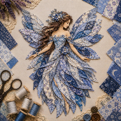 🧚‍♀️🌸 Premium DIY-pakket ‘Fairy Patchwork’ | Hoogwaardige gelaagde stof met bloemenvleugels – DIY handgemaakte fantasiewanddecoratie ✨