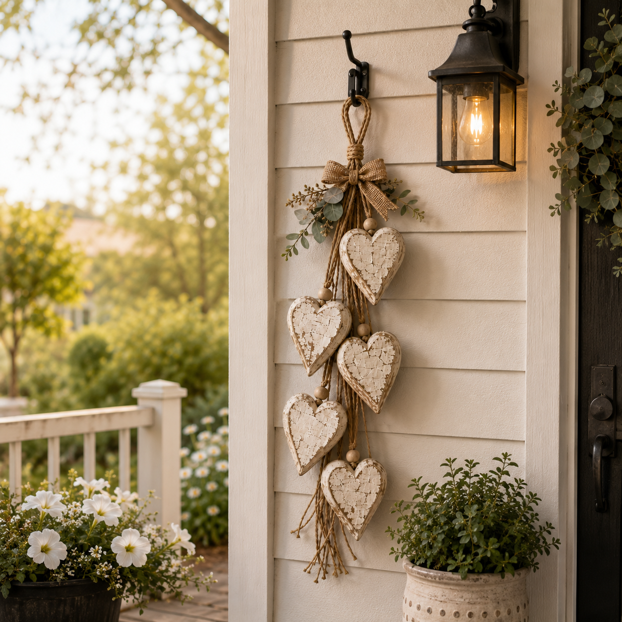 🤎 Wanddecoratie met hangend hartj