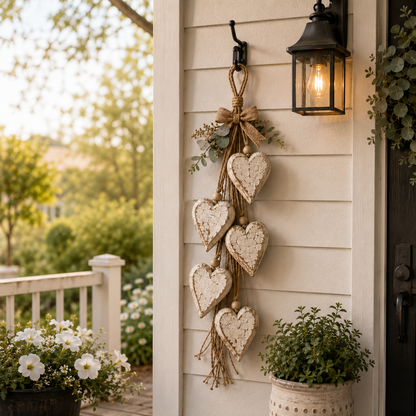 🤎 Wanddecoratie met hangend hartj