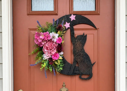 🌙Handmade Halloween Cat Wreath