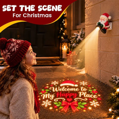 🔥HOT SALE🎅 Santa Christmas Welcome Projector – Festive Holiday Doorway Light with Remote Control ✨