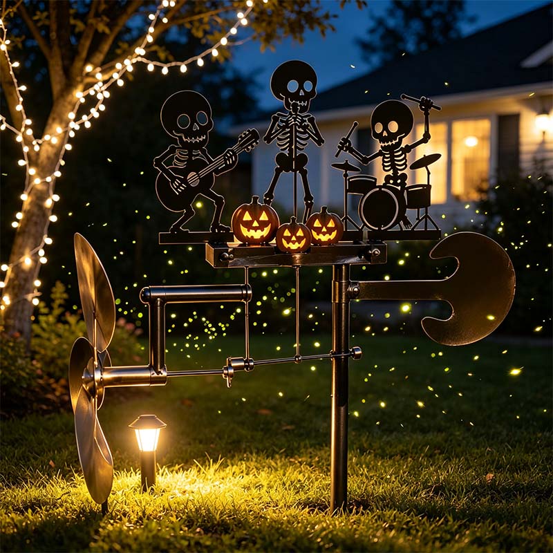 ⚡️🔥50% korting – laatste dag⚡️Halloween-skelet: metalen drummer, kinetische windspinne