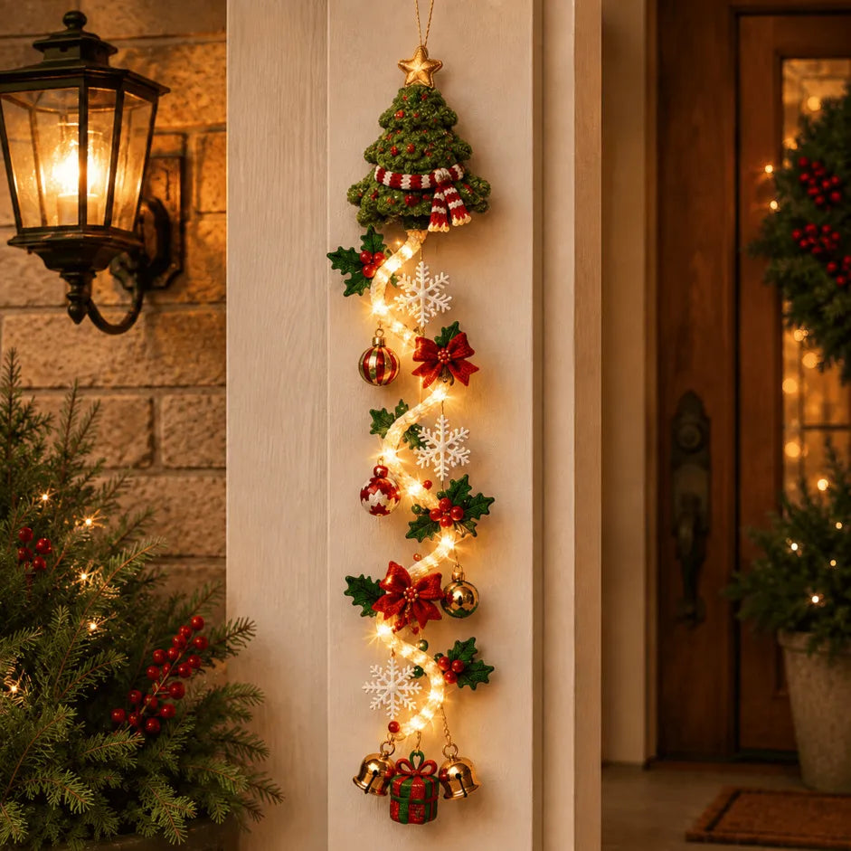 ⏳ Laatste dag: 49% KORTING – 🎄MerryCascade™ Lichtgevende kerstdeurhanger | 6 feestelijke lichtontwerpen✨