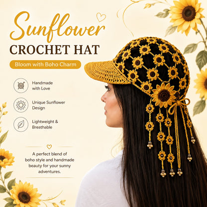 🔥Laatste dag: 50% KORTING -  🌻 Gebreide baseballpet met uitgesneden zonnebloemmotief