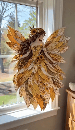 🧚‍♀️🌸 Premium DIY-pakket ‘Fairy Patchwork’ | Hoogwaardige gelaagde stof met bloemenvleugels – DIY handgemaakte fantasiewanddecoratie ✨