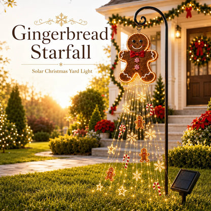 🎄 Gingerbread Magic: zonne-energie kerstverlichting voor in de tuin