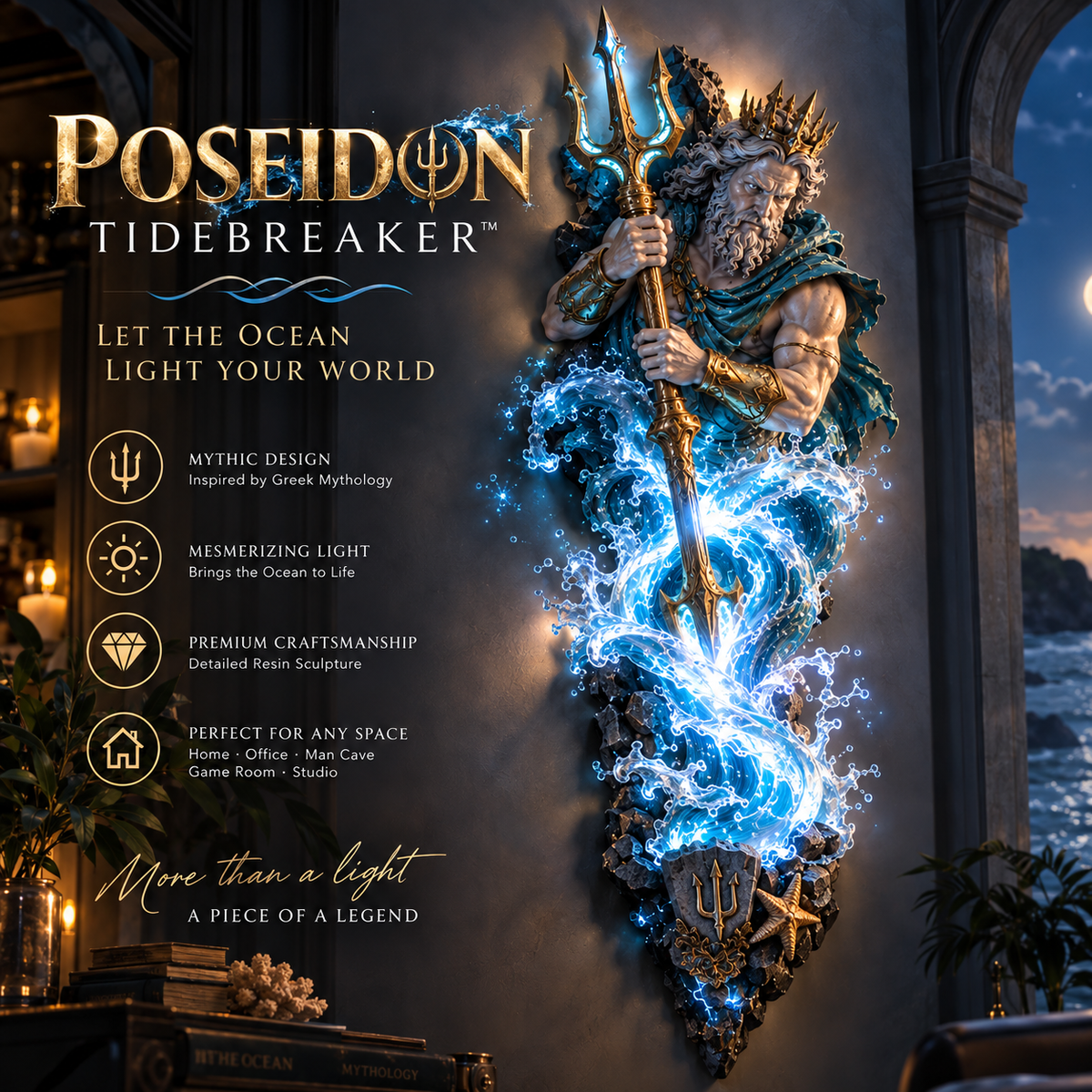 ⏰ Beperkte voorraad 50% KORTING  ⚡🌊 Collectie wandlampen met mythologische beelden 🏛️✨