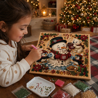 🎄 LAATSTE DAG 49% KORTING – Premium 3D Pearl Absurd Christmas Moments-kunstset | Luxe canvas met flocklaag en krasbestendige, kleurvaste parelkraaltjes – DIY grappige kerstversiering 🎅😂✨