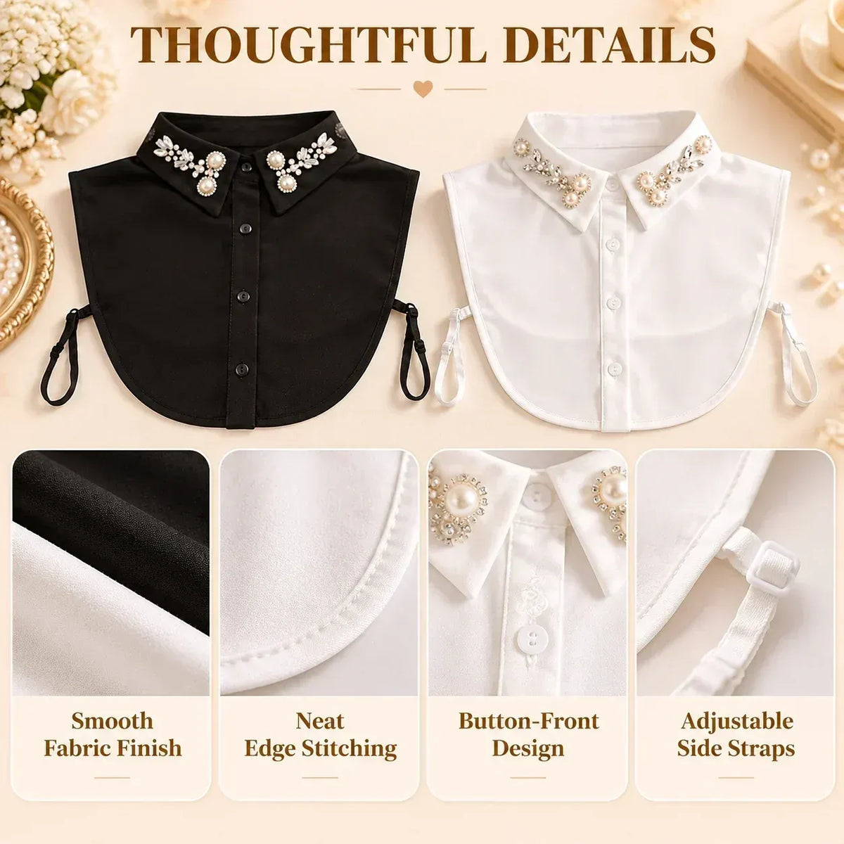 🎉✨ Jeweled Detachable Collar-Instant Elegance & Effortless Layering