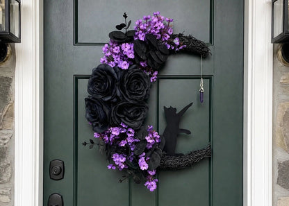 🌙Handmade Halloween Cat Wreath