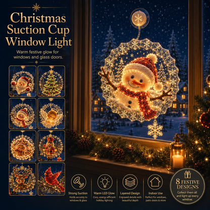 ⏳ Laatste dag: 49% KORTING – 🎄Verlichte kerstversiering voor het raam met zuignap | Warme LED-raamverlichting met dubbellaags ontwerp en diverse feestelijke stijlen ✨