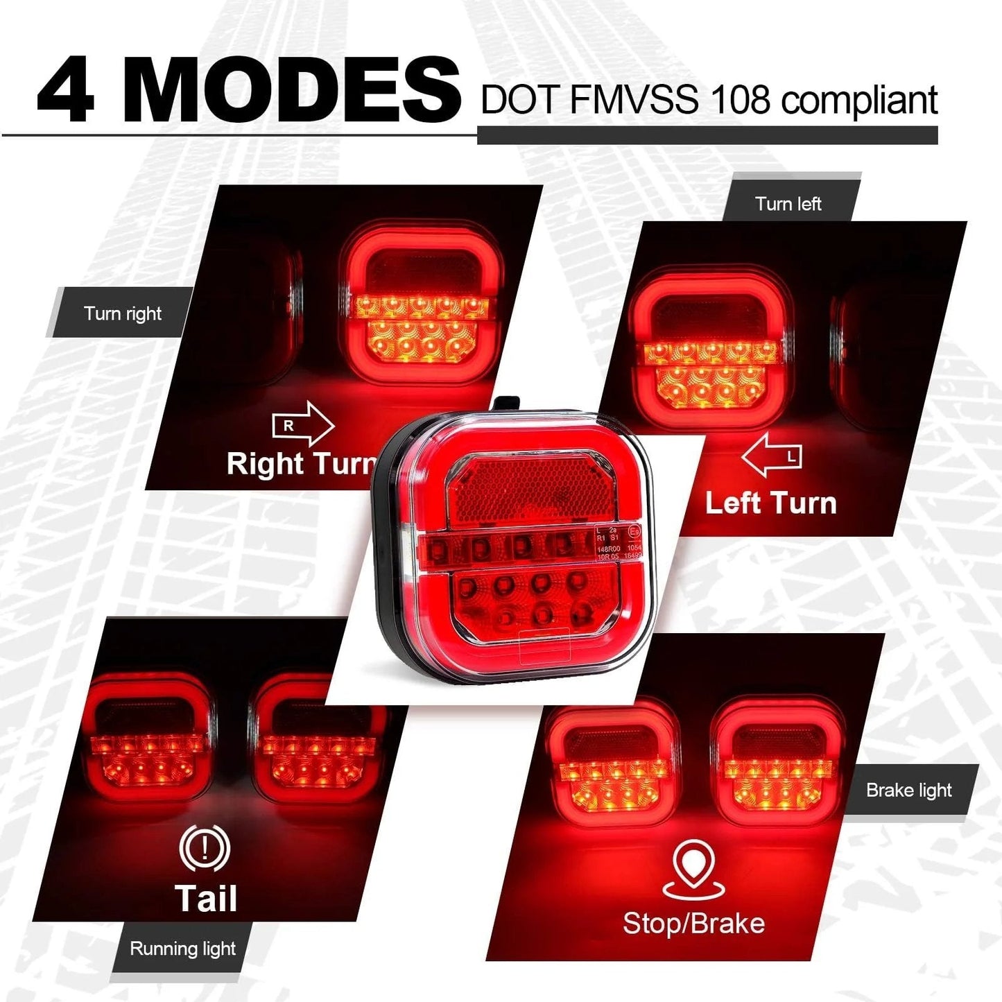 🔥LAATSTE DAG – 49% KORTING🔥LED-vierkante lampen met twee kleuren voor vrachtwagens en bestelwagen