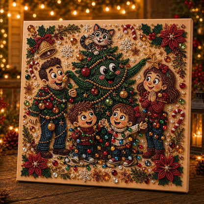 🎄 LAATSTE DAG 49% KORTING – Premium 3D Pearl Absurd Christmas Moments-kunstset | Luxe canvas met flocklaag en krasbestendige, kleurvaste parelkraaltjes – DIY grappige kerstversiering 🎅😂✨