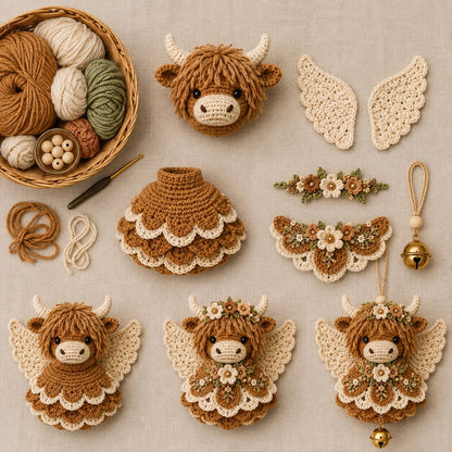 🔥Laatste dag: 50% KORTING 🪽 DIY-set voor een gehaakt ‘Animal Angel’-kerstornament