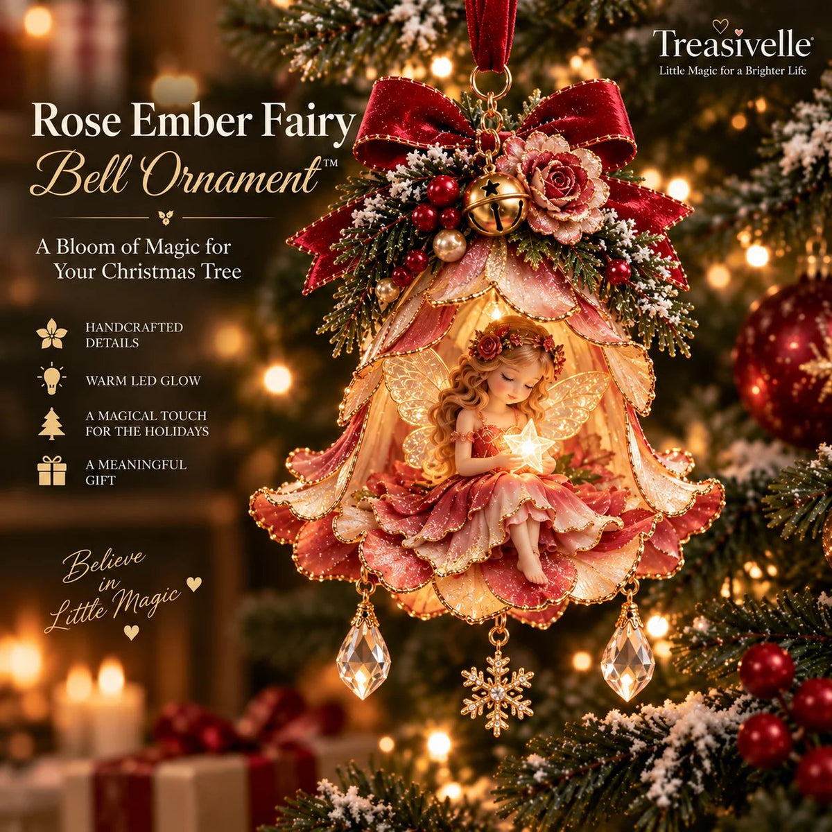 🧚‍♀️✨ Enchanted Fairy Bell-kerstversiering™