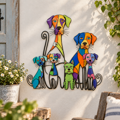 🐶 Kleurrijke hondenwanddecoratie