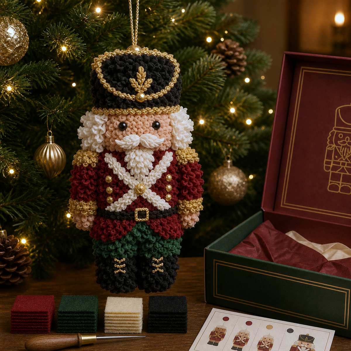 🎄🧵 Stikje voor stikje — DIY-set voor een 3D-kerstbal van stof