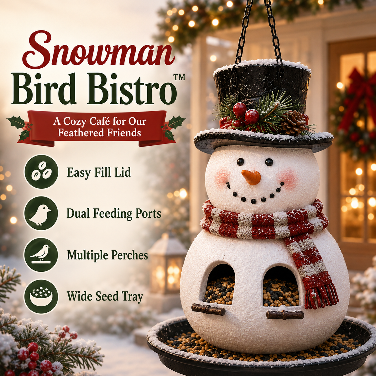 🎄 Christmas Bird Feeder Collection™ – Feestelijke hangende voederbakken voor wilde vogels