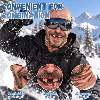 Grappig, realistisch skimasker – Hilarische winterfeestkleding voor groepen die van het buitenleven houden