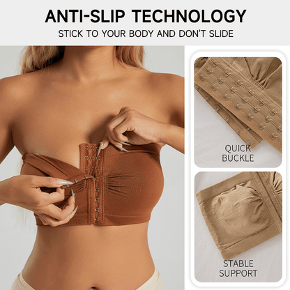 💞Grote strapless bh met ademende sluiting aan de voorkant