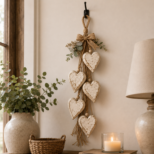 🤎 Wanddecoratie met hangend hartj