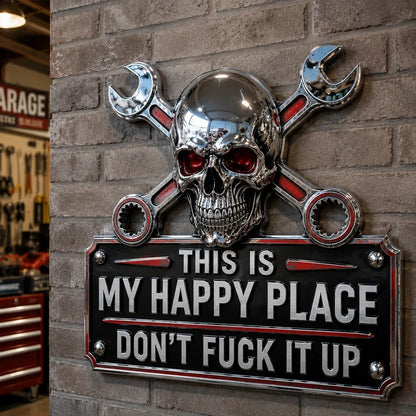 🔥Vaderdag: 49% korting 💀“This Is My Happy Place” - muurbord voor in de garage