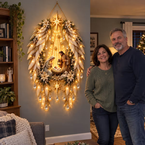 ✨👼 3D Hemelse engelenvleugels Kerststalverlichting✨ – Verlichte kerstwanddecoratie ✈️
