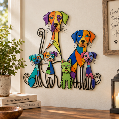 🐶 Kleurrijke hondenwanddecoratie