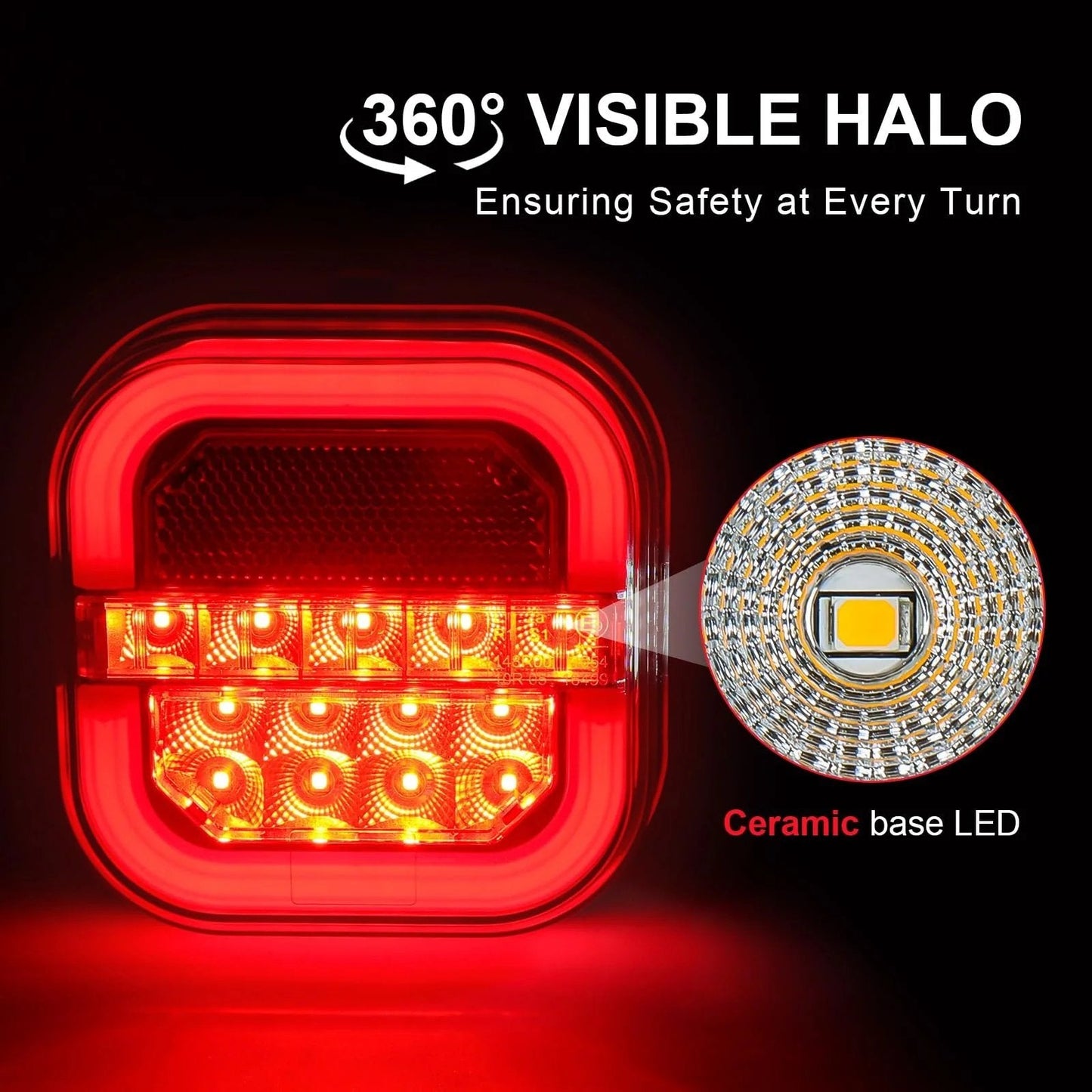 🔥LAATSTE DAG – 49% KORTING🔥LED-vierkante lampen met twee kleuren voor vrachtwagens en bestelwagen
