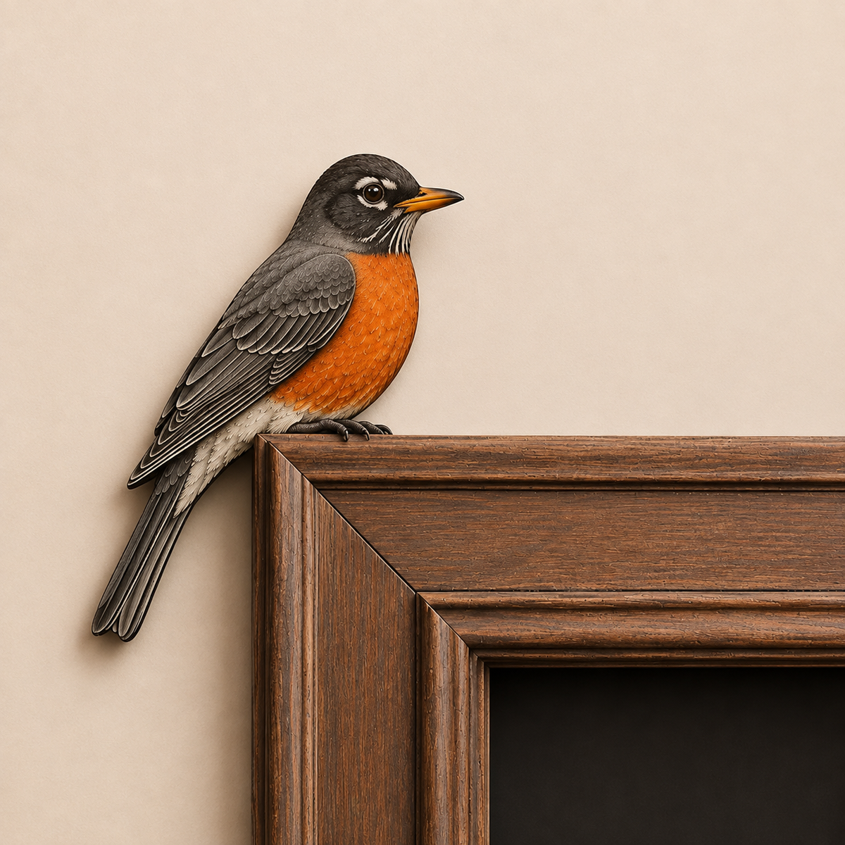 Houten uil als deurversierin