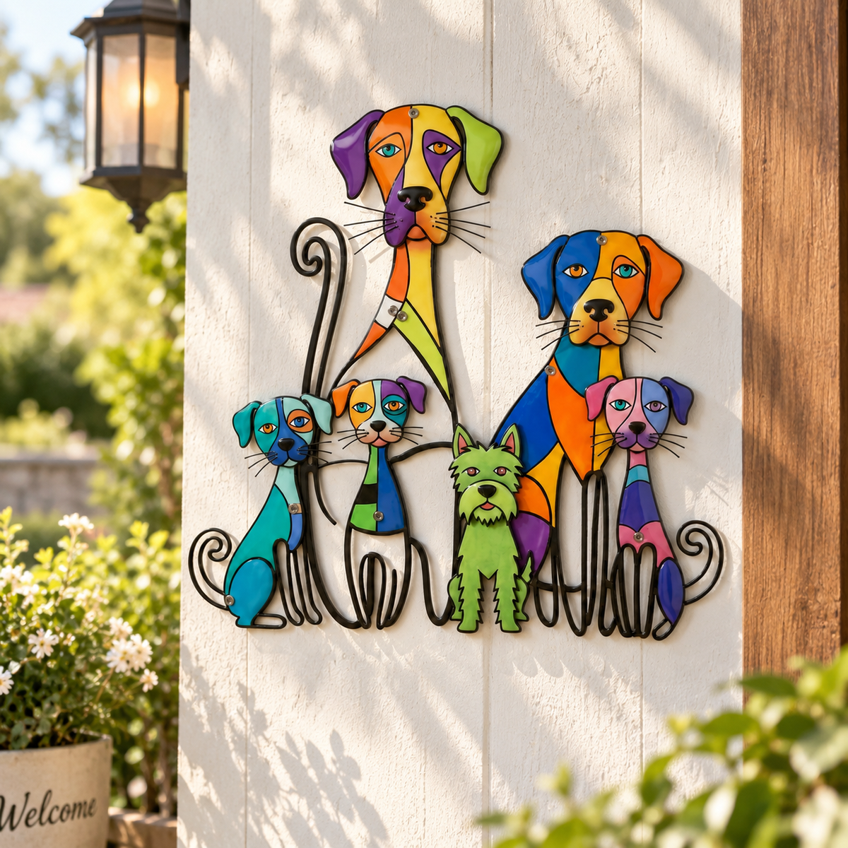 🐶 Kleurrijke hondenwanddecoratie